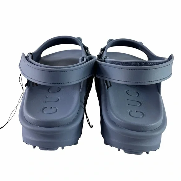 GUCCI 747752 Blue Soft Rubber Washed Indigo Horsebit Men display picture 2